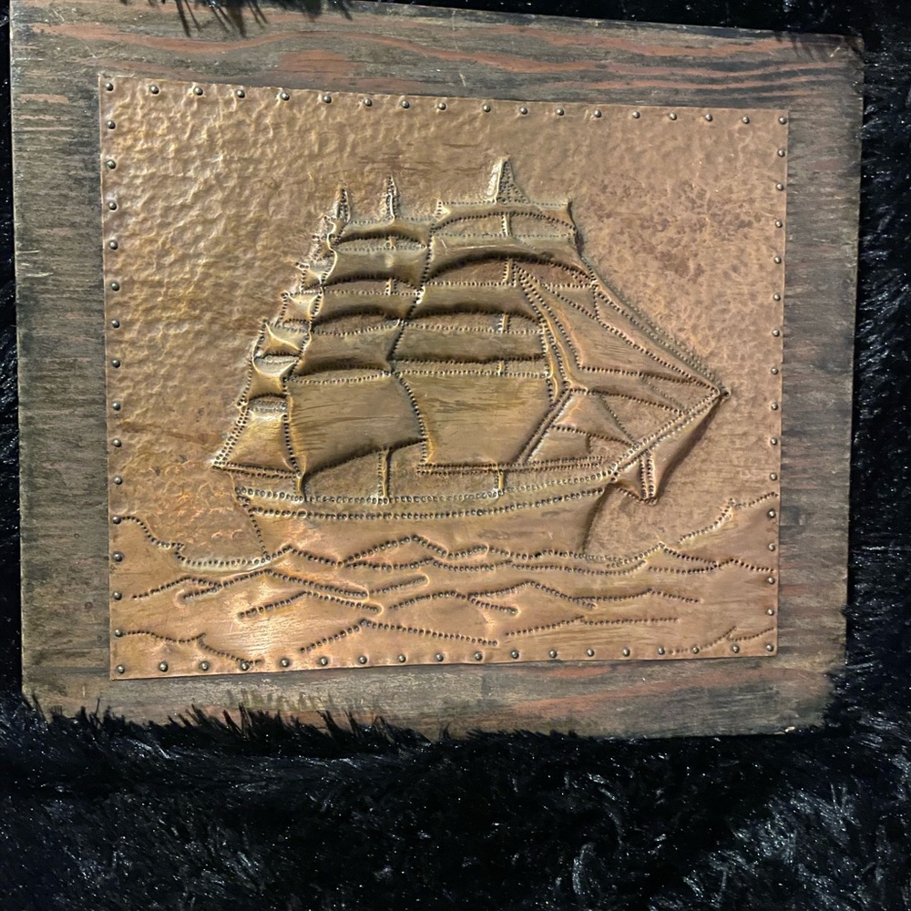 Vintage Copper clipper ship art